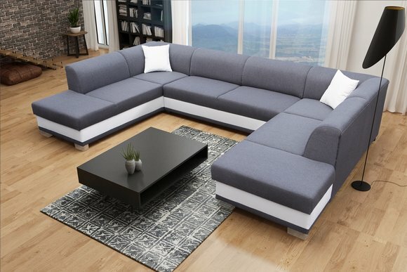 XXL Wohnlandschaft Ecksofa Couch Polster Garnitur Ecke Designer U-Form von JV Möbel