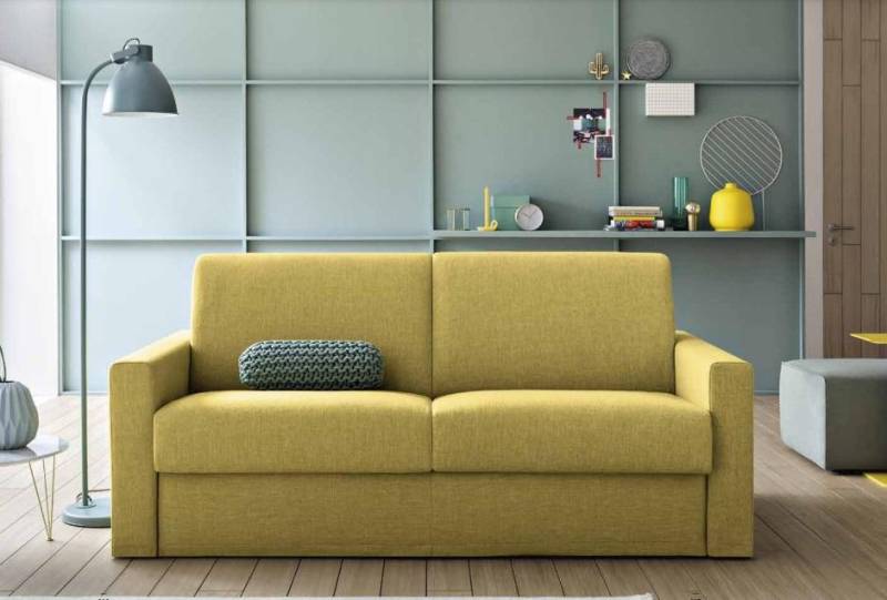 Zweisitzer Designer Sofa 2 Sitzer Gelb Stoffsofa Schlafsofa italienische Möbel Zweisitzer Designer Sofa 2 Sitzer Gelb Stoffsofa Schlafsofa italienische Möbel von JV Möbel