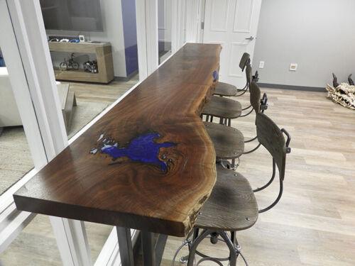 epoxid Tresen Bartisch echtes holz massive möbel wasserfall epoxy tisch 240x70 von JV Möbel