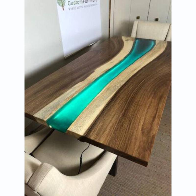 epoxid harz esstisch echtes massiv holz möbel wasserfall epoxy tisch 240x100 Neu von JV Möbel