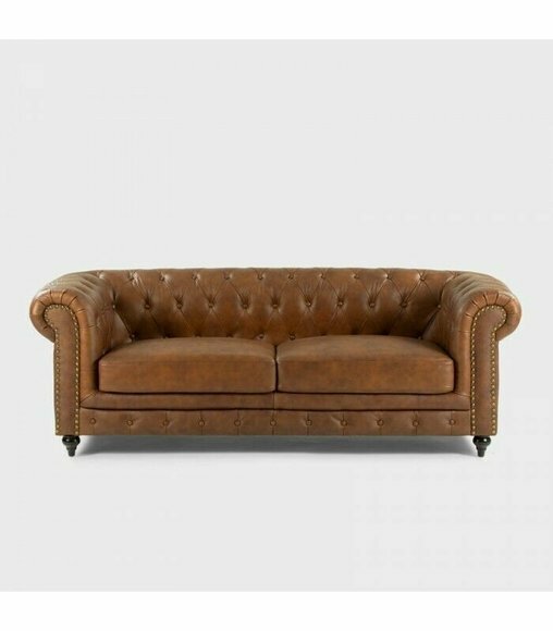 jvmoebel ® - Leder Sofa Couch - Braun Sessel Polster Dreisitzer von JV Möbel