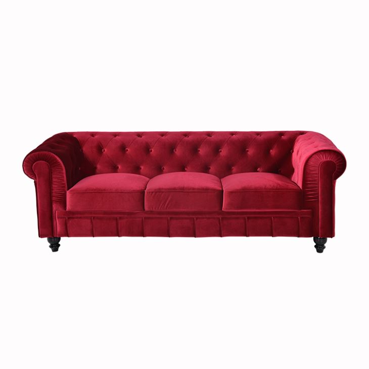 jvmoebel ® - Leder Sofa Couch - Rote Polster Dreisitzer Couch Garnitur 3er Neu von JV Möbel