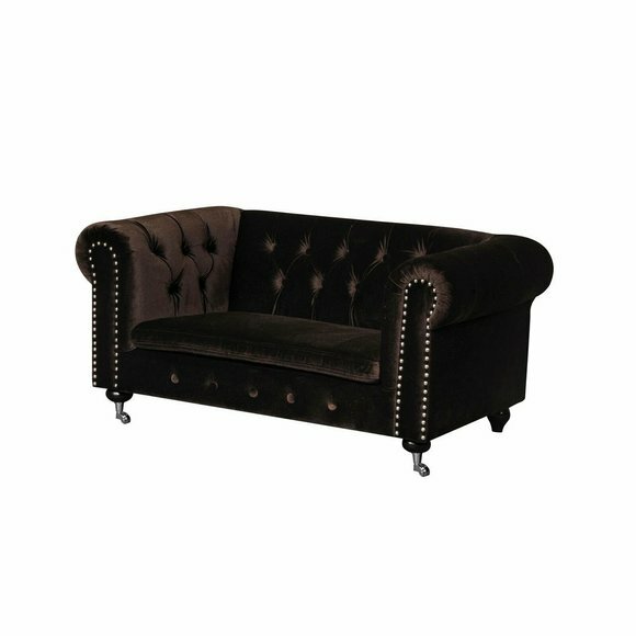 jvmoebel ® - Leder Sofa Couch Royal Braun Polster Zweisitzer Couch von JV Möbel