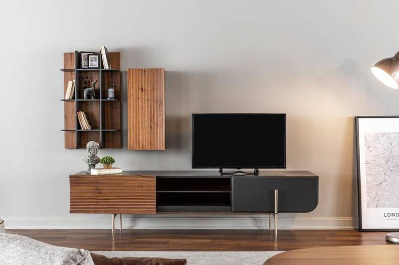 rtv Lowboard tv Ständer Regale Sideboard Holz Modern Braun Wohnzimmer von JV Möbel