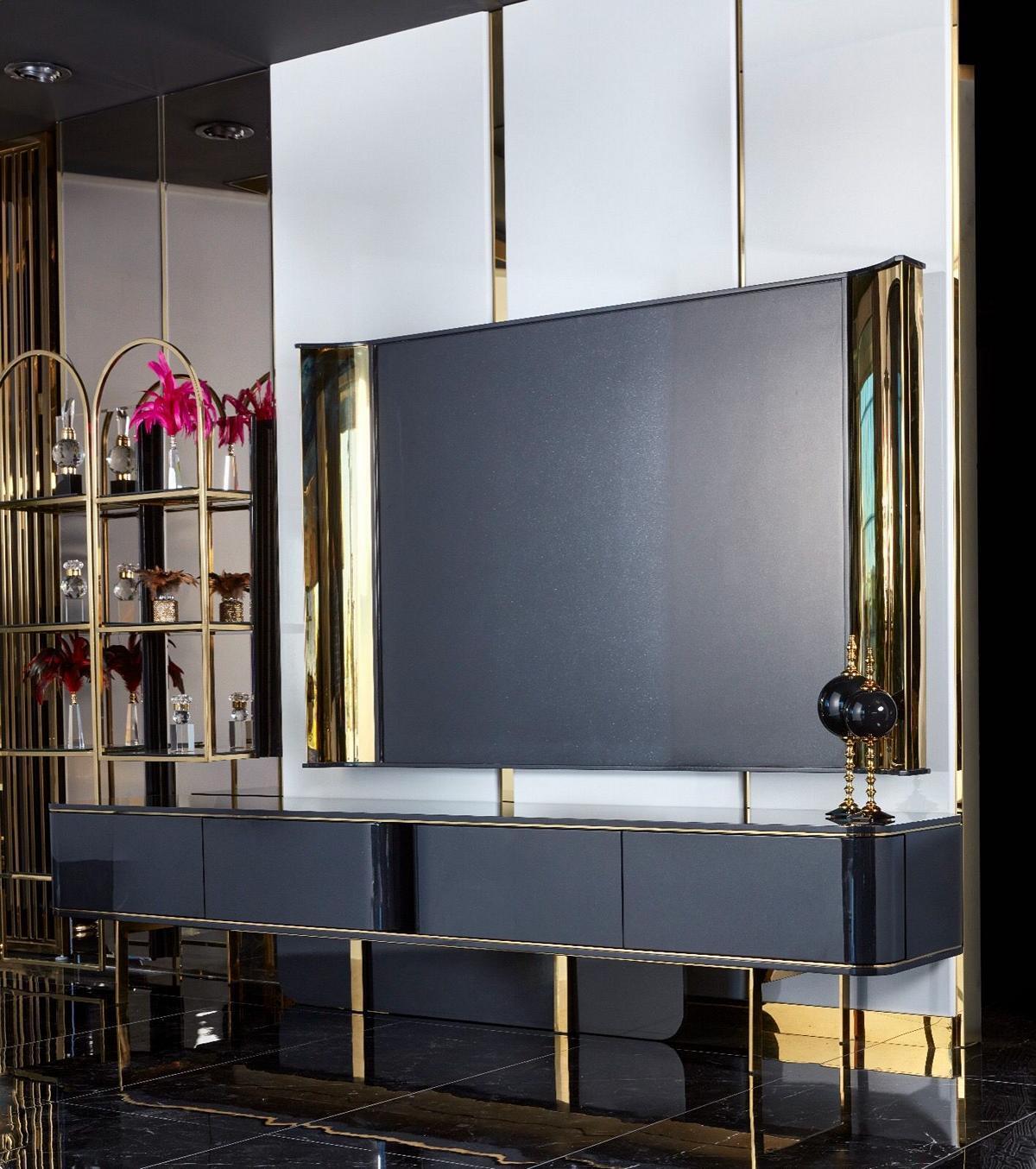rtv Lowboard tv Ständer Sideboard Wohnzimmer Modern Holz Schwarz Design von JV Möbel
