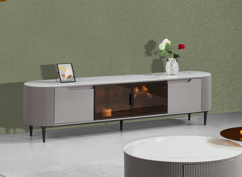 rtv Lowboard tv ständer Sideboard Holz Grau Luxus Wohnzimmer Design von JV Möbel