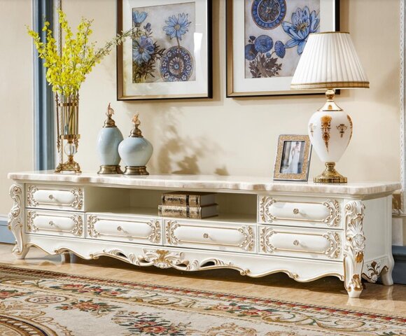 rtv Ständer Sideboard Kommode Wohnzimmer Kommoden Holz Barock Rokoko von JV Möbel