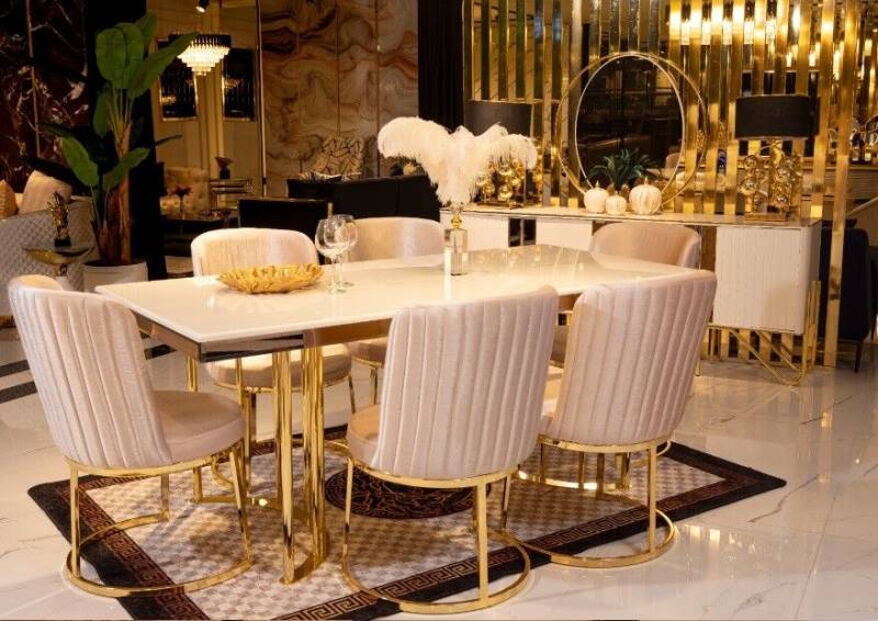 Esszimmer Esstisch 6x Stühle Stuhl Esszimmer Set Essgruppe 7tlg Sofort von JV Möebel
