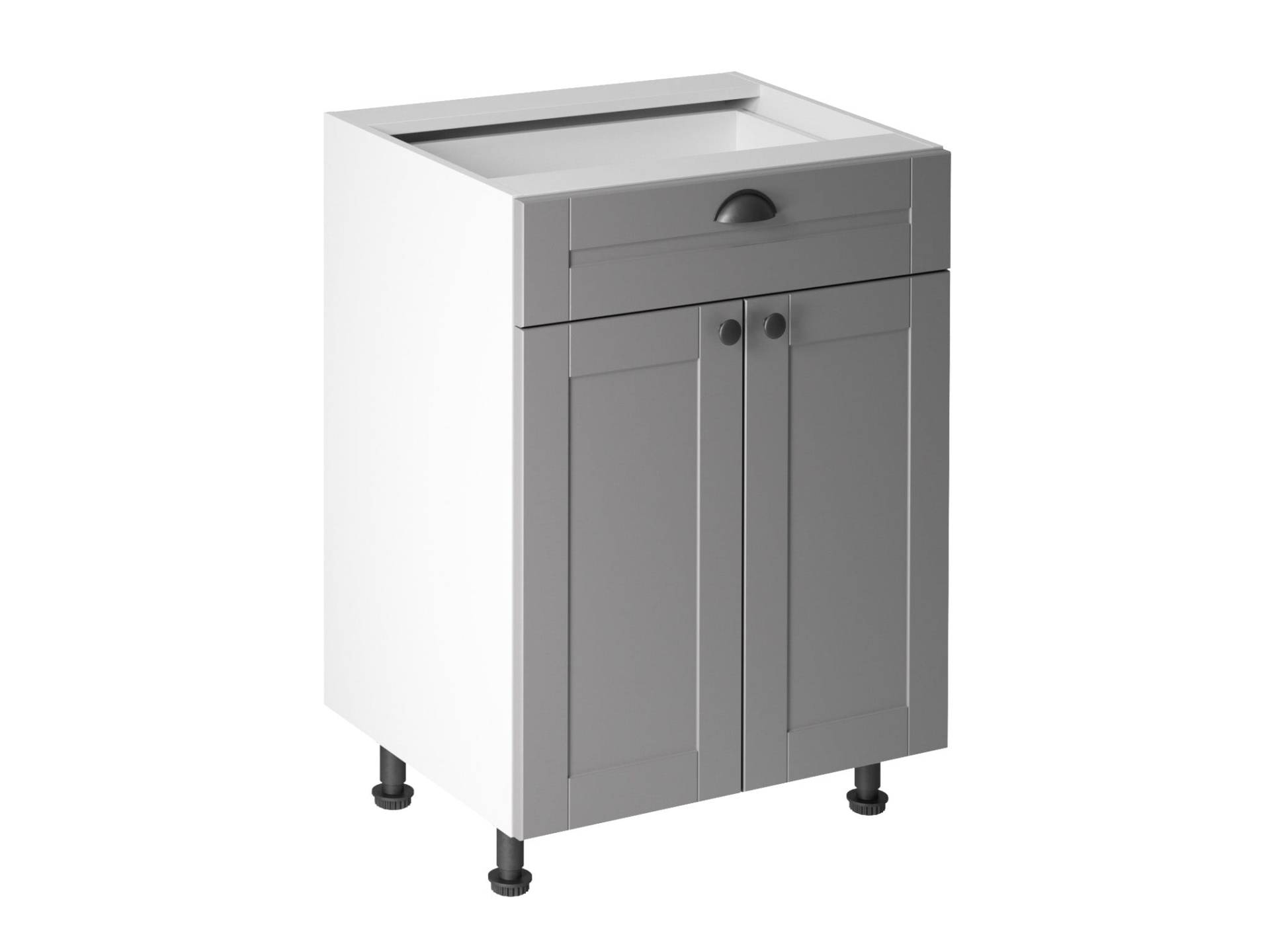 MODERNER KÜCHENUNTERSCHRANK MIT MEHREREN ABLAGEFÄCHERN IN WEISSER FARBE D60S1(P/L) von JV Möebel