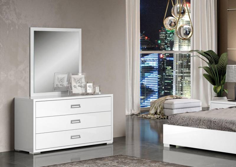 Set Kommode Spiegel Designer Luxus Konsole Kommoden Möbel Holz Schrank Weiß von JV Möebel