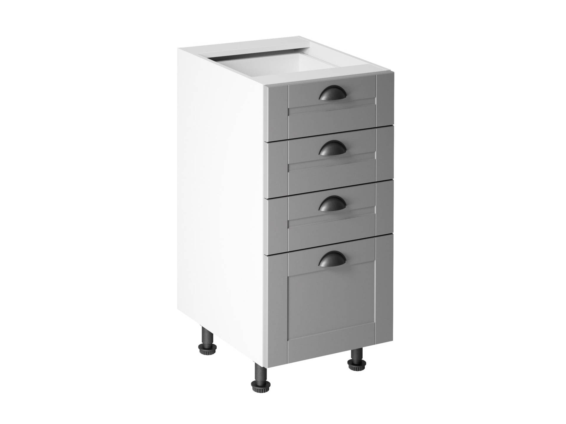 WEISSER MODERNER KÜCHENUNTERSCHRANK MIT 4 EINLEGEBÖDEN WEISSE FARBE D40S4 WEISSER MODERNER KÜCHENUNTERSCHRANK MIT 4 EINLEGEBÖDEN WEISSE FARBE D40S4 von JV Möebel