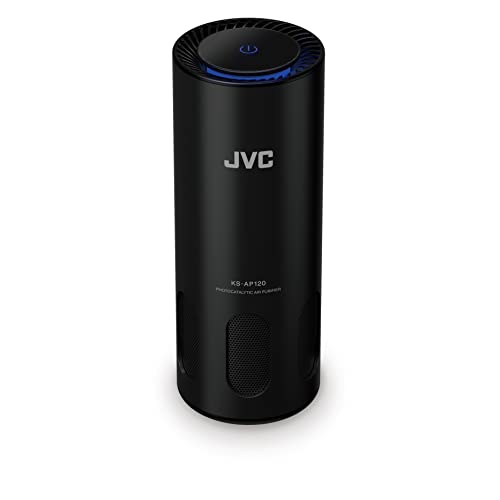 JVC KS-AP120 - Mobiler photokatalytischer Luftreiniger CADR 8,5 m3/h, EPA-Filter E12, UV-Filter, Ionisator, 2 Reinigungsstufen, 12 Watt, USB-Anschluss, Touch-Control von JVC