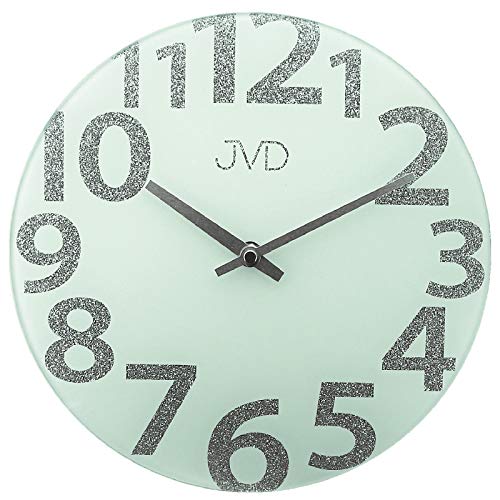 JVD HO138.2 Wanduhr Quarz analog rund modern Milchglas von JVD