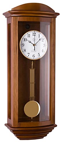 JVD Klassische Wanduhr Pendel Funk Uhr Eiche Westminster Regulateur Funkuhr von JVD