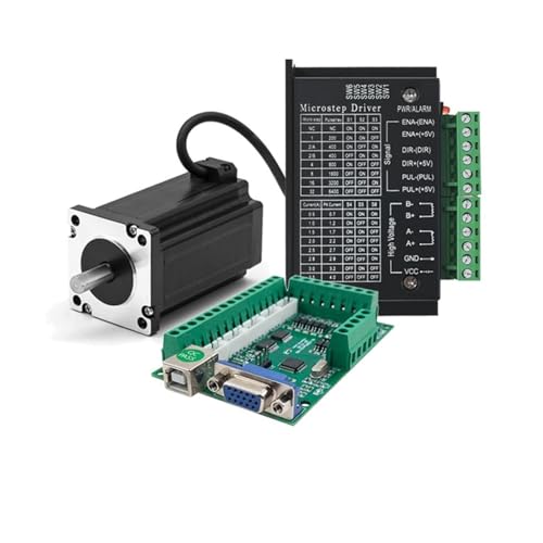 CNC-Spindelmotor-Kits 2PH 57 Open Loop Schrittmotorantriebssatz mit USB-Steuerplatine Nema23 Motorantriebssatz 1,2-3NM for CNC-Fräser-Textilmaschinen(With Drive Mach3,1.2Nm Motor) von JVDDI