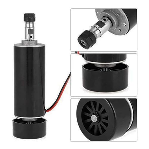 CNC-Spindelmotor-Kits DC 500 W luftgekühlter Spindelmotor ER11 Spannfutter 0,5 kW Spindelmotor + 52 mm Vlamps + Netzteil Drehzahlregler for CNC-Spindel(Spindle set 1) von JVDDI