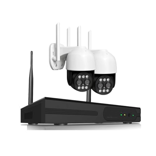 Drahtloses Sicherheitskamerasystem 10CH 4K PTZ IP Security Kamera System 10X Zoom Outdoor Wireless NVR Kit Farbe Nachtsicht CCTV Überwachung kamera Kit 8CH(1T,10CH NVR 2Pcs Camera) von JVDDI