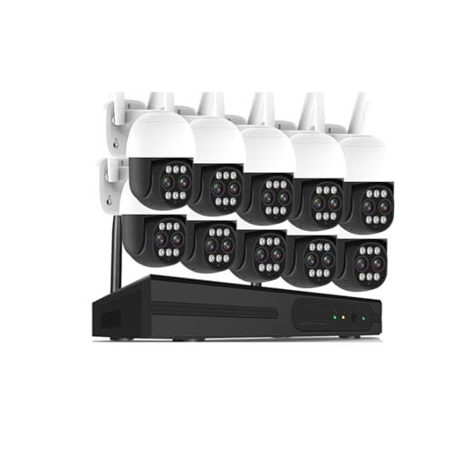 Drahtloses Sicherheitskamerasystem 10CH 4K PTZ IP Security Kamera System 10X Zoom Outdoor Wireless NVR Kit Farbe Nachtsicht CCTV Überwachung kamera Kit 8CH(4T,10CH NVR 10PCS Cam) von JVDDI