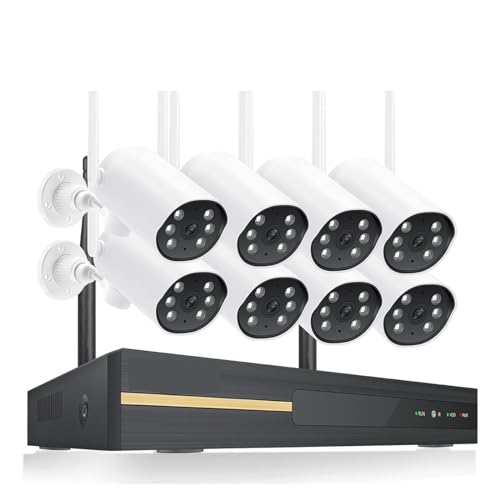 Drahtloses Sicherheitskamerasystem 3MP HD Wireless CCTV Kamera System Zwei-wege Outdoor Video Überwachung Kit 8CH NVR P2P IP Sicherheit Kamera set(None,8CH NVR 8 Cameras) von JVDDI