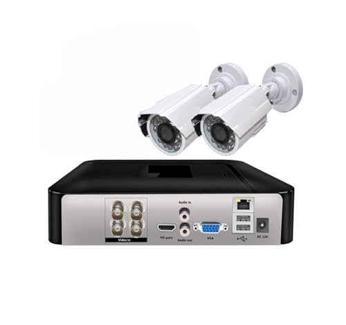 Drahtloses Sicherheitskamerasystem 4CH 1080P Full HD Überwachungskamera-Kit AHD DVR 18M Kabel mit HD InfrarNight Vision Wasserdichter Alarm CCTV-Überwachungskamera-Set(None,4CH 2PCS 1080P) von JVDDI