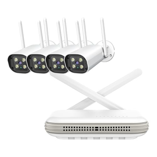 Drahtloses Sicherheitskamerasystem 4CH 8CH NVR Drahtlose Kamera Kit Outdoor Sicherheit 4K 5MP 3MP IP Kamera Gesichts Erkennung CCTV Mini video Überwachung System(2T,WIFI 5MP 4PCS) von JVDDI