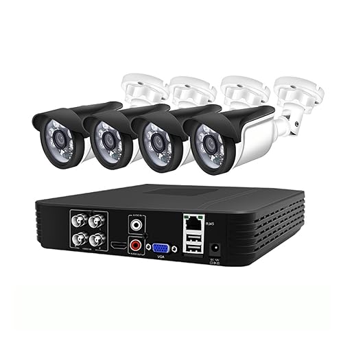 Drahtloses Sicherheitskamerasystem 4CH CCTV System 5MP 1080P 720P AHD Kamera Kit 5 In 1 Video Recorder Überwachung System Outdoor Sicherheit kamera E-Mail Alarm(4CH DVR x 4 Cam 1MP-01) von JVDDI