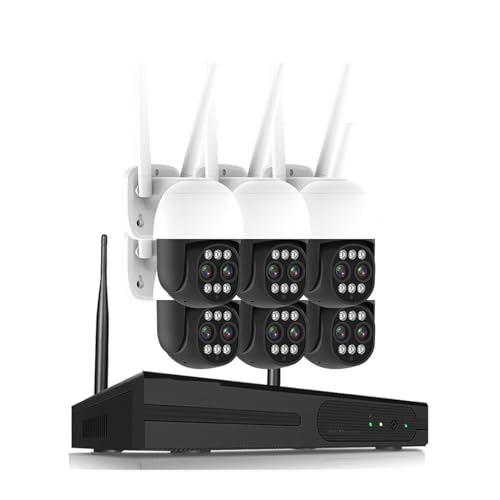 Drahtloses Sicherheitskamerasystem 4K 8MP 5MP HD CCTV-Überwachungssystem 2-We wasserdichte Dual-Objektiv PTZ IP-Überwachungskamera 10CH P2P NVR Video-Kit(None,6 Camera 10CH NVR) von JVDDI