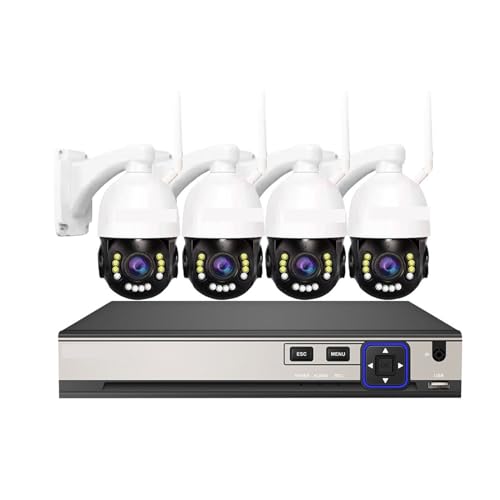 Drahtloses Sicherheitskamerasystem 5MP 30X Zoom POE PTZ Kamera mit 4K 8CH POE NVR System Farbe Nachtsicht Auto Traking CCTV Sicherheit Überwachung System(4T,8ch nvr 4cam) von JVDDI