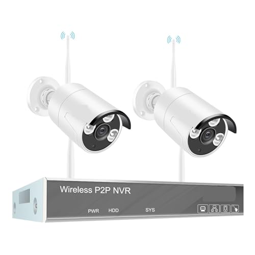 Drahtloses Sicherheitskamerasystem 5MP 8CH Drahtloses CCTV-System 1920P Wasserdichte IP-Überwachungskamera For Den Außenbereich, Aufzeichnung P2P-Videoüberwachungsset(2T,8CH NVR With 2 Cam) von JVDDI