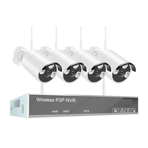 Drahtloses Sicherheitskamerasystem 5MP 8CH Drahtloses CCTV-System 1920P Wasserdichte IP-Überwachungskamera For Den Außenbereich, Aufzeichnung P2P-Videoüberwachungsset(3T,8CH NVR With 4 Cam) von JVDDI