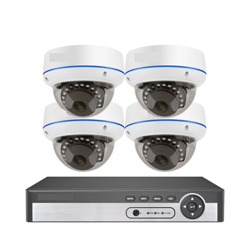 Drahtloses Sicherheitskamerasystem 8CH 5MP POE Dome Sicherheit Kamera System IP Kamera Vandalismus-proof Indoor Home CCTV Rekord Überwachung schutz Kit(3T,8CH NVR 4PCS CAMERAS) von JVDDI