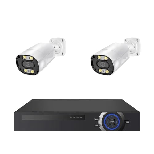 Drahtloses Sicherheitskamerasystem 8CH CCTV System 10CH POE NVR Kit 4K 8MP Ai Menschliche Erkennung Zwei Weg Outdoor Farbe Nacht Kamera Video überwachung Set(1T,4CH NVR x 2 Cameras) von JVDDI