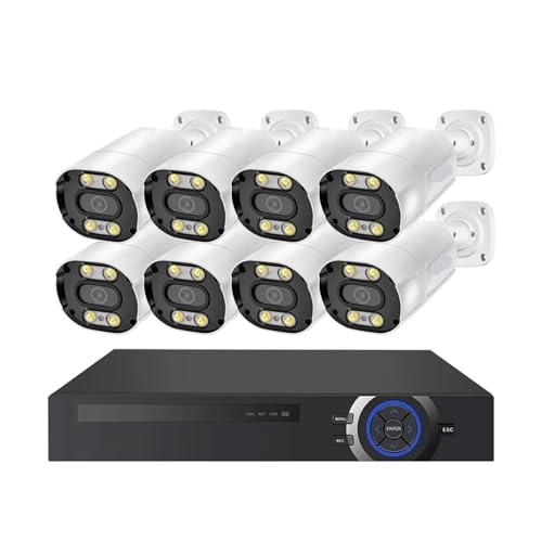 Drahtloses Sicherheitskamerasystem 8CH CCTV System 10CH POE NVR Kit 4K 8MP Ai Menschliche Erkennung Zwei Weg Outdoor Farbe Nacht Kamera Video überwachung Set(4T,10CH NVR x 8 Cameras) von JVDDI