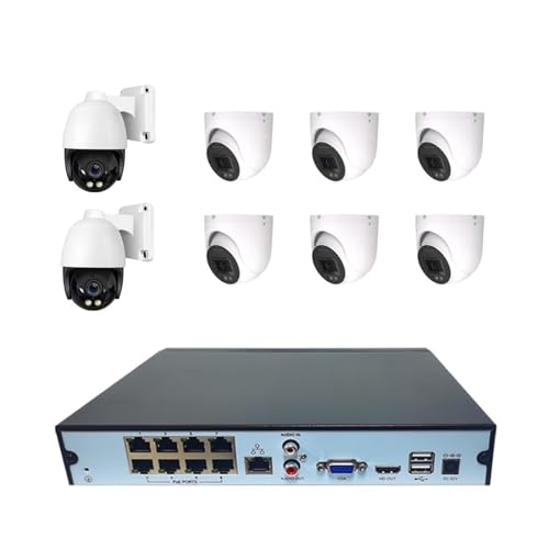 Drahtloses Sicherheitskamerasystem 8Ch 4K 8MP PTZ + 6MP Dome CCTV Sicherheit Kameras System Home Video Überwachung Kit Outdoor Ip Kamera Humanoiden erkennung(None,2 PTZ 6 Dome) von JVDDI