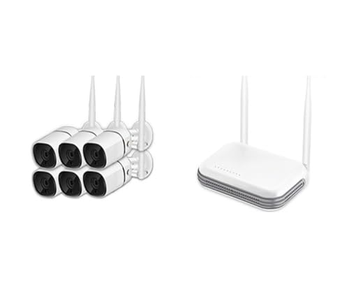 Drahtloses Sicherheitskamerasystem Drahtloses CCTV-System 8CH NVR 3MP HD Outdoor-IP-Kamera sichtserkennung IR-Nachtsicht-Überwachungskamera-Kit(None,8CH NVR With 6 Cams) von JVDDI