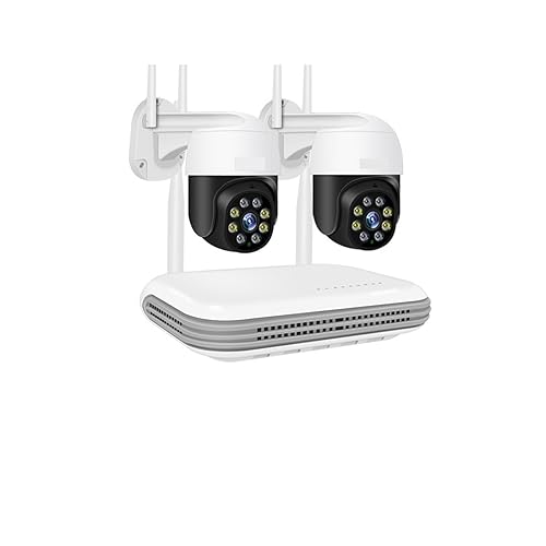 Drahtloses Sicherheitskamerasystem H.265 8CH 4MP 2MP Drahtlose Kamera System Zwei Weg Humanoiden Auto Tracking Smart PTZ Kameras Mini Überwachung Set(T,8CH NVR x 2 Cam 4MP) von JVDDI
