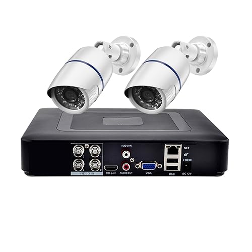 Drahtloses Sicherheitskamerasystem H.265X CCTV Überwachungssystem Sicherheit AHD Kamera Video Recorder 4CH DVR Kit Outdoor 1080P 5MP 2PCS Bullet Kamera(1080P) von JVDDI