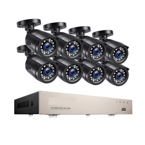 Drahtloses Sicherheitskamerasystem Home Security System H.265 + 8CH DVR 4/8 stücke 2,0 MP 1080p Nachtsicht Outdoor Überwachung Wasserdichte Kamera Kits(1T,8CH DVR with 8 Cams) von JVDDI