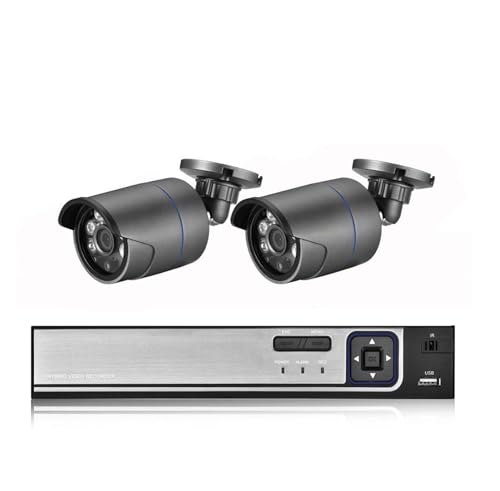 Drahtloses Sicherheitskamerasystem POE NVR Outdoor Wasserdichte Überwachungskamera 5MP HD Outdoor Videoüberwachung CCTV IP Kamerasystem Sicherheitskits(2T,5MP Camera) von JVDDI
