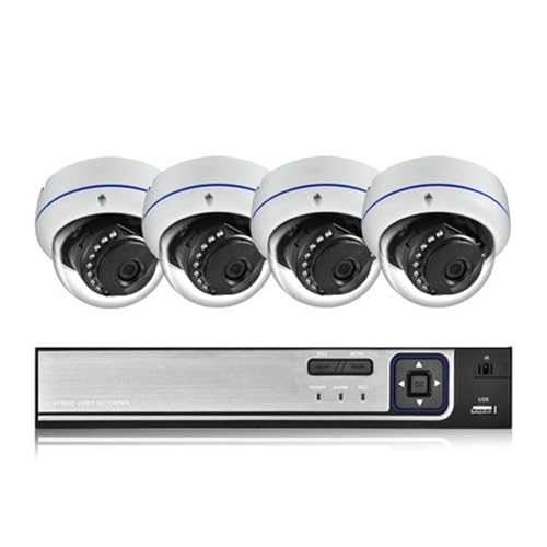 Drahtloses Sicherheitskamerasystem POE Smart Überwachungskamera IP Kamera NVR Sicherheitssystem CCTV Videoüberwachung Kit H.265+ 48V 4POE Bewegungserkennung(1T,4CH NVR and 4PCS 2MP) von JVDDI