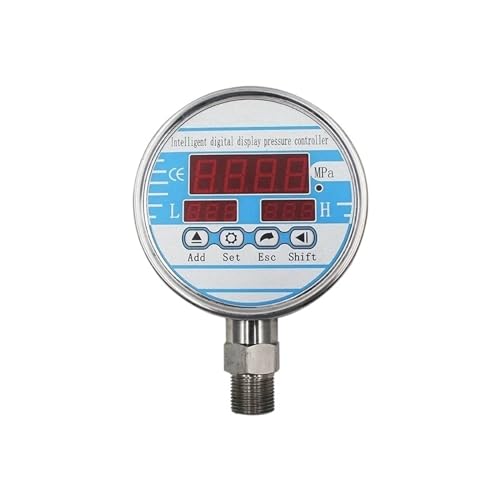 Druckschalter für Pumpe 0-60 MPa Digitales Manometer, 100 mm Zifferblattkontakt-Hydraulikmanometer 200 bar 400 bar Manometer M20 * 1,5(G1-4 Axial,0-0.1Mpa) von JVDDI