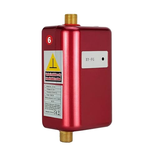 Elektrischer Warmwasserbereiter Elektrischer Durchlauferhitzer, Durchlauferhitzer, Unterwaschbecken, Warmwasserbereitersystem For Waschen Von Küchen Und Badezimmern(Package 1-Red) von JVDDI