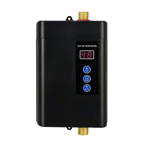 Elektrischer Warmwasserbereiter Haushalts-Mini-Elektro-Warmwasserbereiter, Durchlauferhitzer, Heizmaschine, Durchlauferhitzer(Black-Plug in) von JVDDI