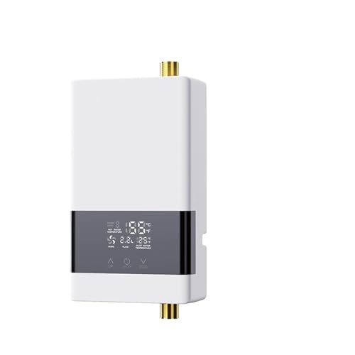 Elektrischer Warmwasserbereiter Remote Instantaneous Tankless Electric Warmwasserbereiter Küche Instant Heizung Wasserhahn Wasserhahn Badezimmer Dusche Temperatureinstellung(220V 6000W,White) von JVDDI