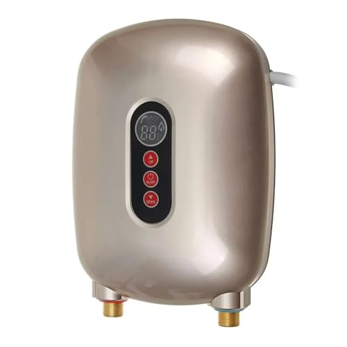 Elektrischer Warmwasserbereiter Touch Temperatur Control Elektrische Warmwasserbereiter Haushalt Durchlauferhitzer Maschine Tankless Badezimmer 304 Liner(GOLD) von JVDDI