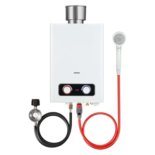 Elektrischer Warmwasserbereiter Tragbarer Durchlauferhitzer, 1,58 Propan-Warmwasserbereiter For Den Außenbereich Mit S/S-Regenkappe von JVDDI