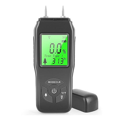 Feuchtigkeitsmesser Holzfeuchtemessgerät, 2 Pins, professionelles 0–75% Holzhygrometer, tragbares Werkzeug, LCD-Display, Holzfeuchtigkeitsdetektor von JVDDI