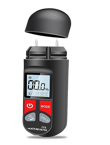 Feuchtigkeitsmesser Holzfeuchtemessgerät DY31 Tragbares digitales Hygrometer HD-Hintergrundbeleuchtung mit Taschenlampe Feuchtigkeitstester Holzfeuchtigkeitsdetektor von JVDDI