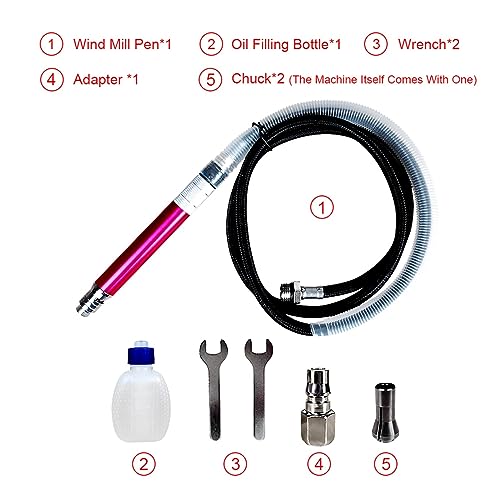 Mikro-Druckluft-Stabschleifer-Kit Air Micro Die Grinder Kits Mini Bleistift Polieren Gravur Holz Schmuck Polieren Schleifen Schneiden Pneumatische Werkzeuge(6PCS) von JVDDI