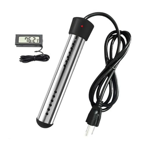 Pool-Whirlpool-Heizung Tragbarer Pool-Warmwasserbereiter, 120 V, 1500 W, elektrische Tauchheizung mit digitalem Thermometer for aufblasbare Pool-Badewanne von JVDDI